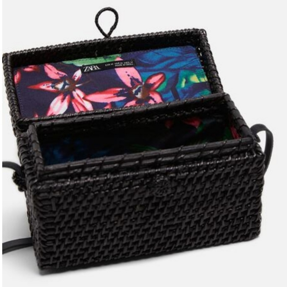 Zara woven box bag with strap